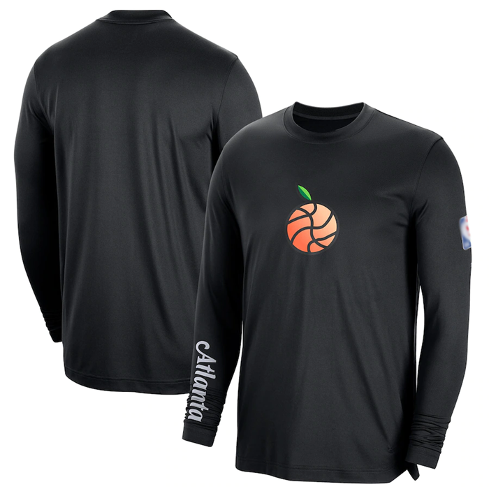 Men's Atlanta Hawks Black 2022/23 City Edition Essential Expressive Long Sleeve T-Shirt